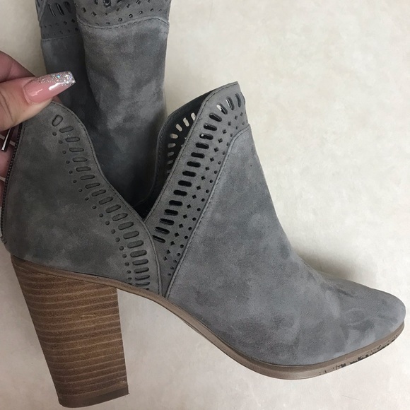 Vince Camuto- Fileana Gray Suede Booties - Picture 2 of 10